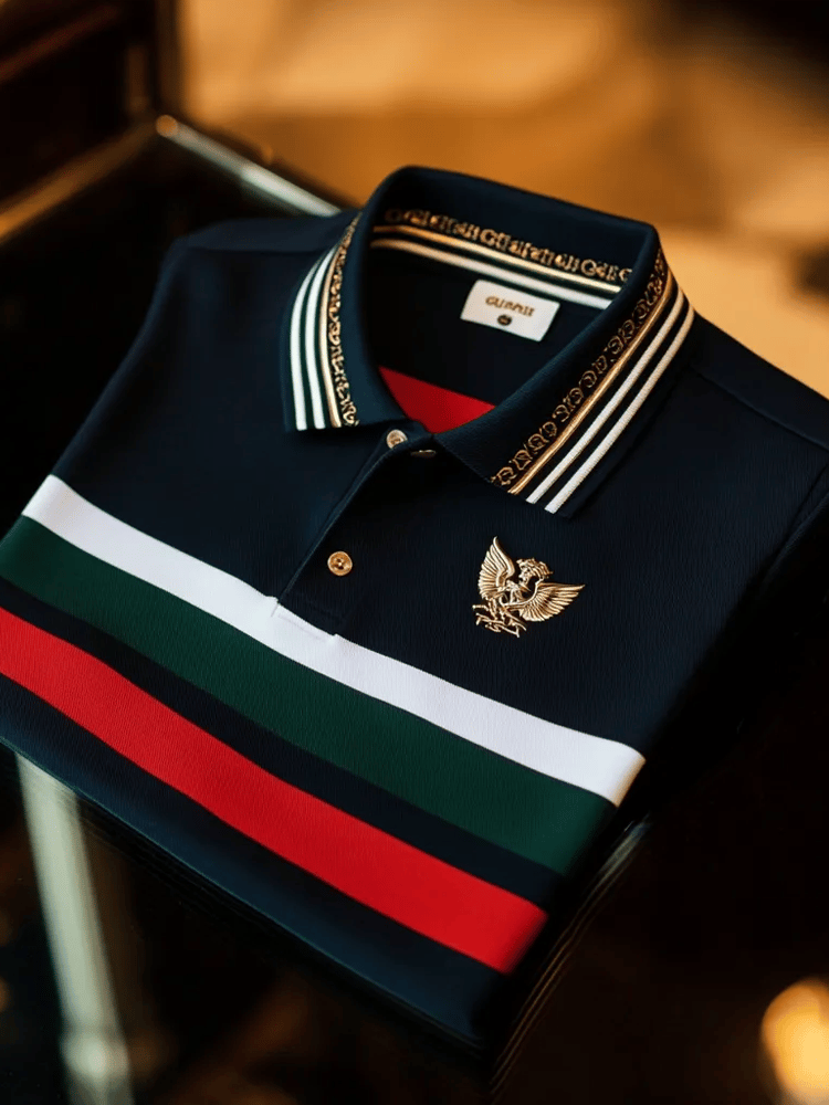 Camisa polo vintage ejecutivo de manga larga para hombre