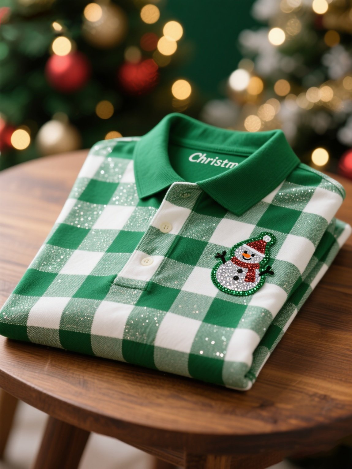 Camisa polo Christmas Logo estampado de manga larga para hombre