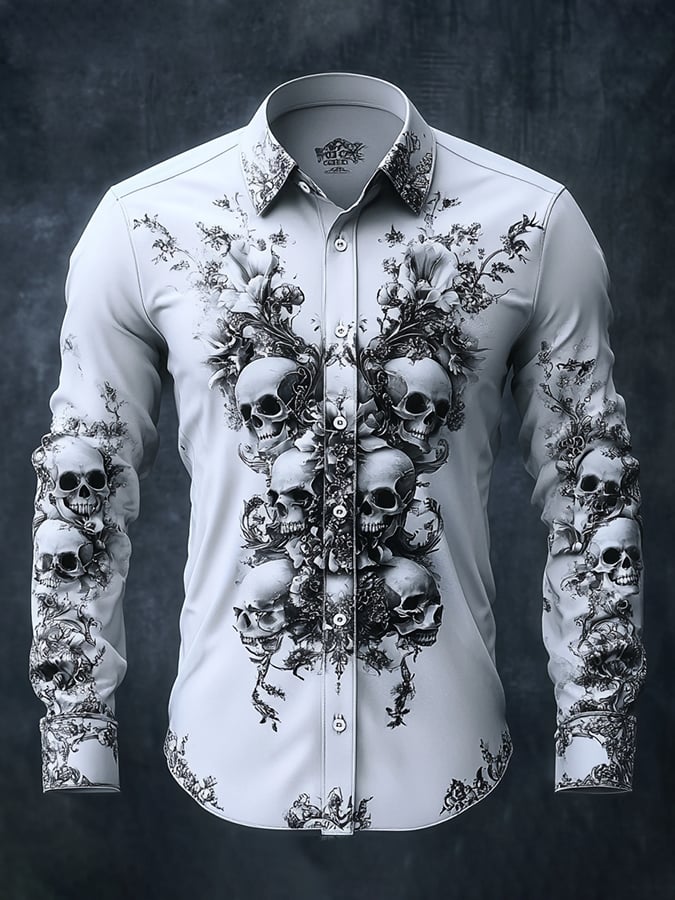 Camisa vintage Art Skull para hombre