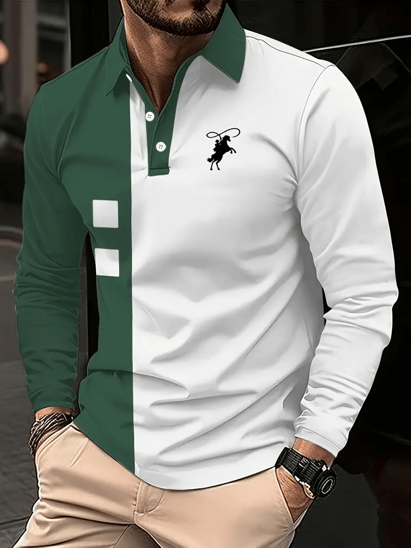 Ejecutivo casual a rayas con botones Polo para hombre