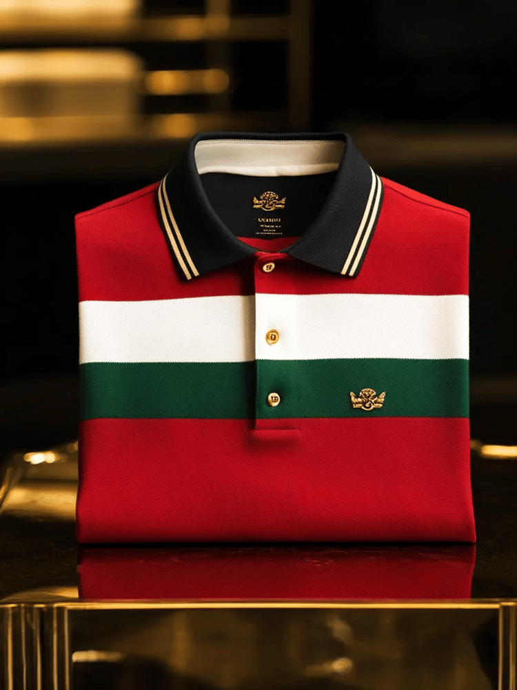 Camisa polo vintage ejecutivo de manga larga para hombre