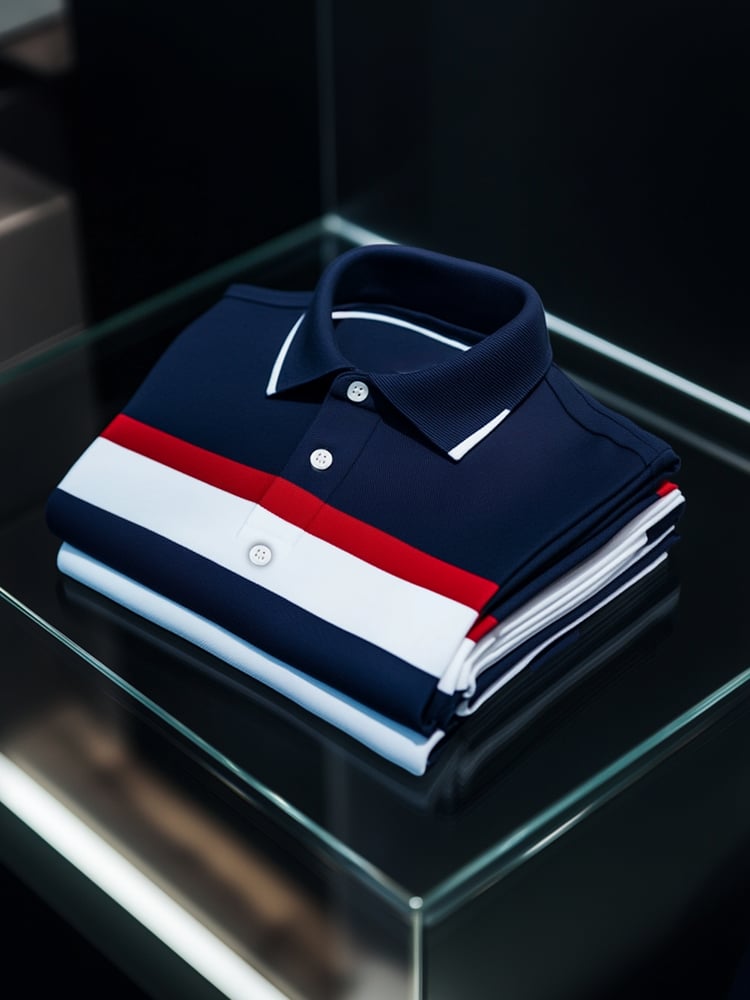 Camisa polo ejecutivo casual a rayas Button de manga corta para hombre