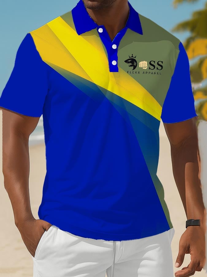 Camisa polo clásico ejecutivo Old Money Button de manga corta para hombre