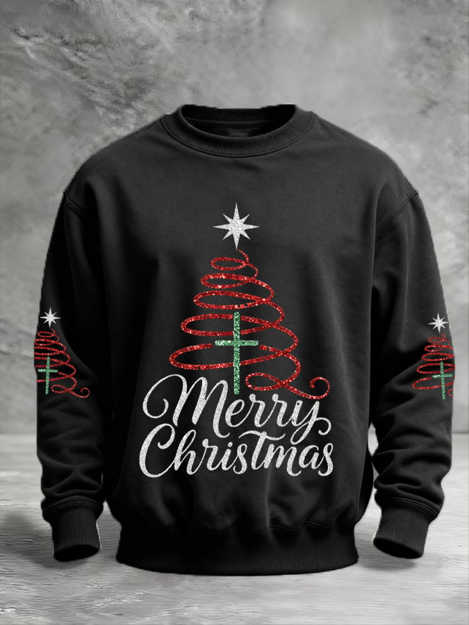Sudadera Faith Cross Christmas estampado Pullover para hombre