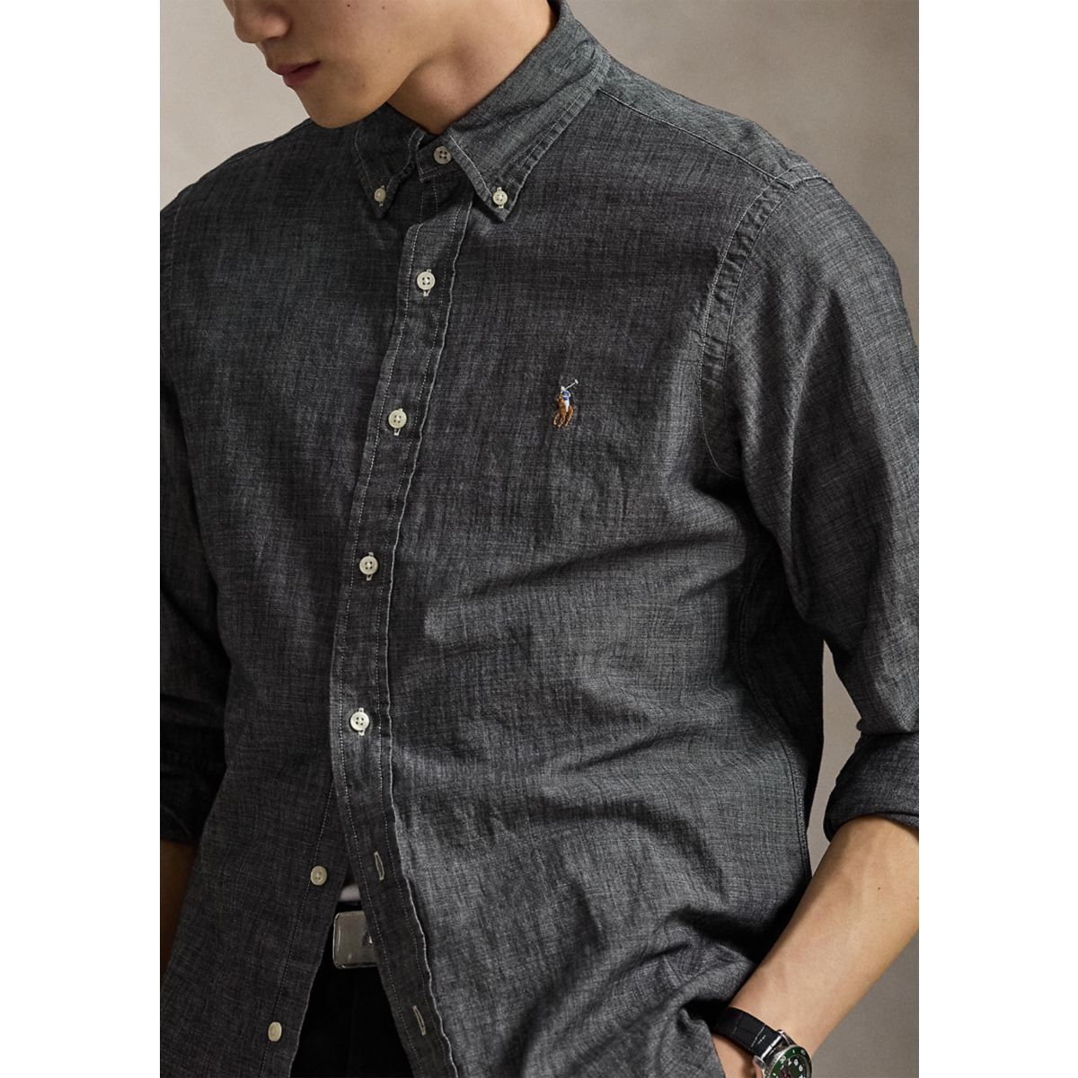 Classic Fit Chambray Shirt - 3
