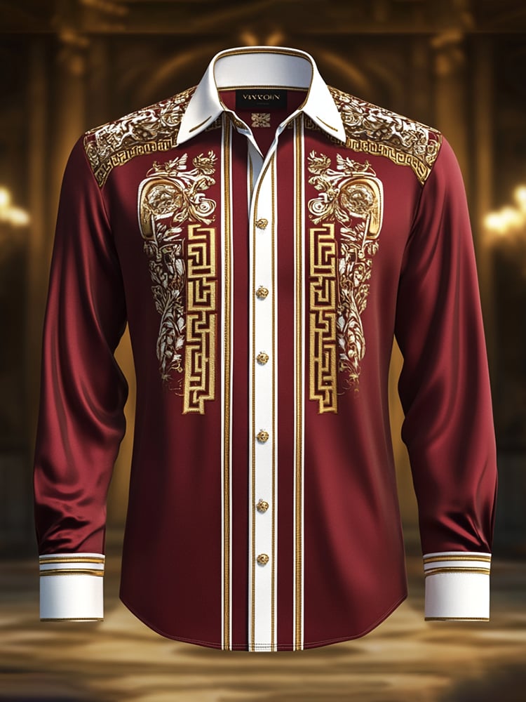 Camisa satén Luxe de manga larga con botones para hombre