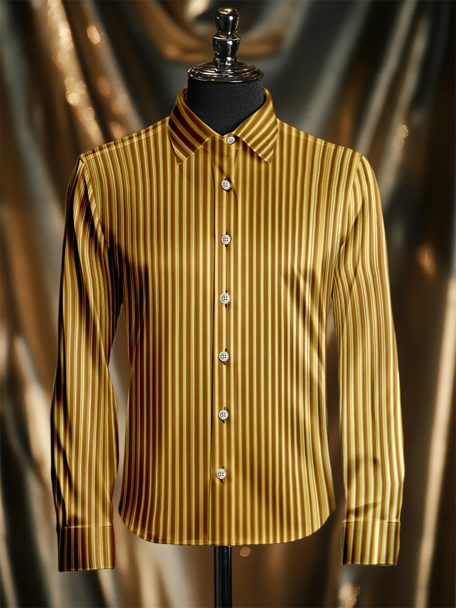 Camisa seda de lujo ejecutivo de manga larga para hombre