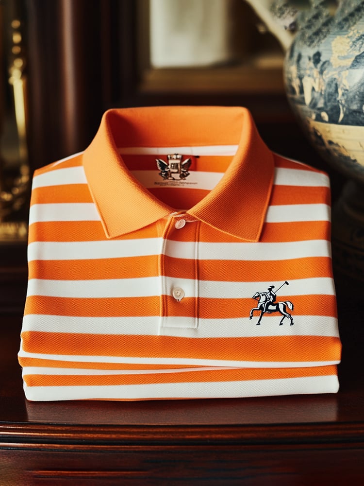 Camisa polo clásico ejecutivo Logo Button de manga corta para hombre