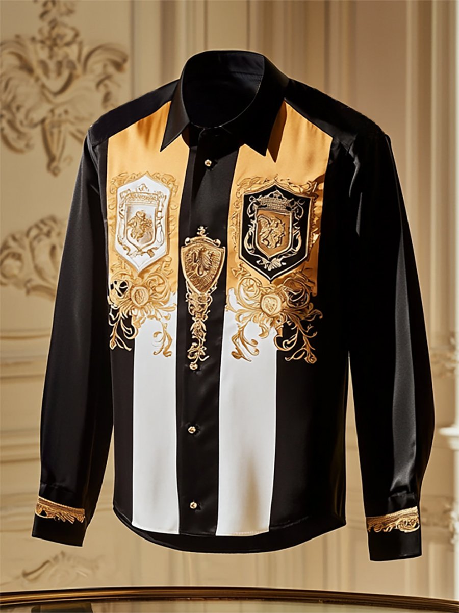 Camisa satén de lujo ejecutivo de manga larga para hombre
