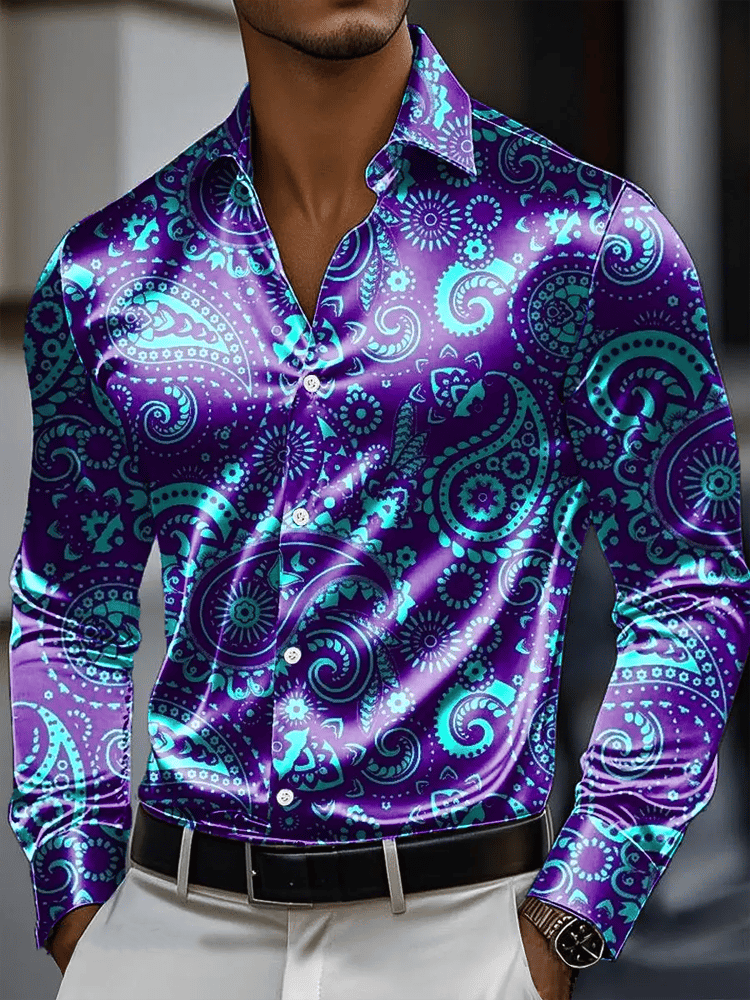 Camisa vintage de manga larga para hombre