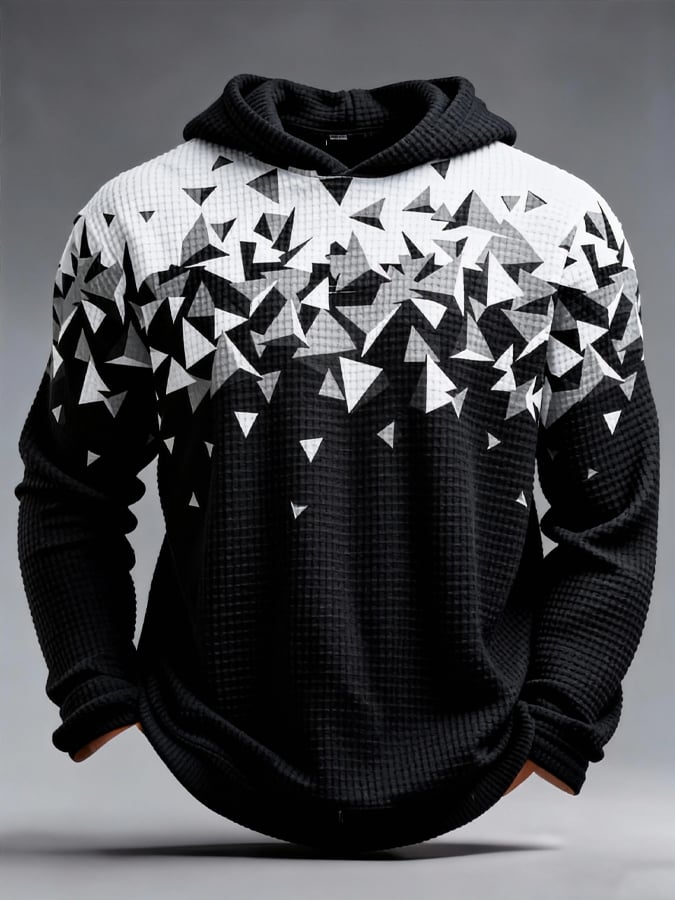 Sudadera retro en bloques de color estampado cierre para hombre
