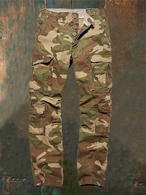 Vintage para exterior camuflaje estampado Overalls para hombre