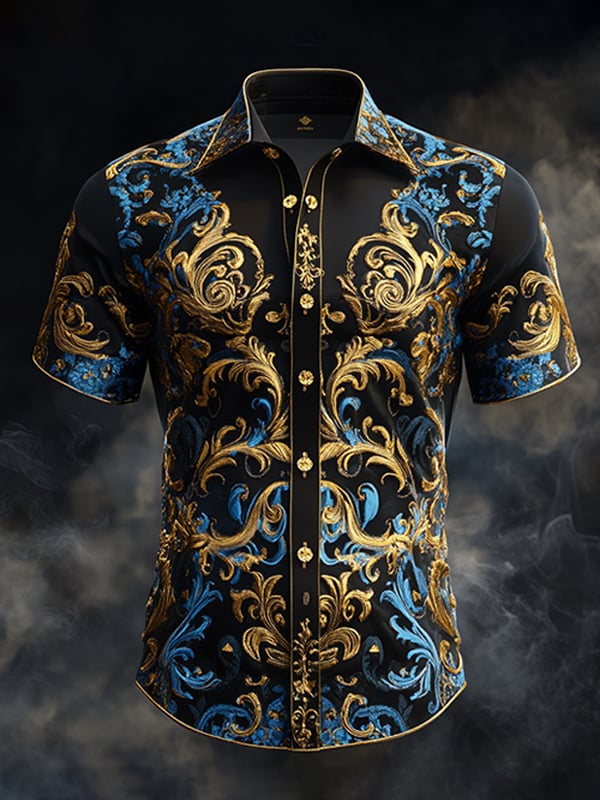 Camisa retro Gothic diseño de manga corta para hombre