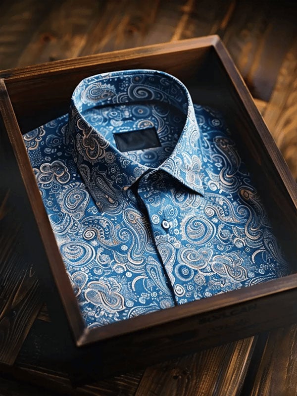 Camisa de lujo Pelis estampado de manga corta para hombre