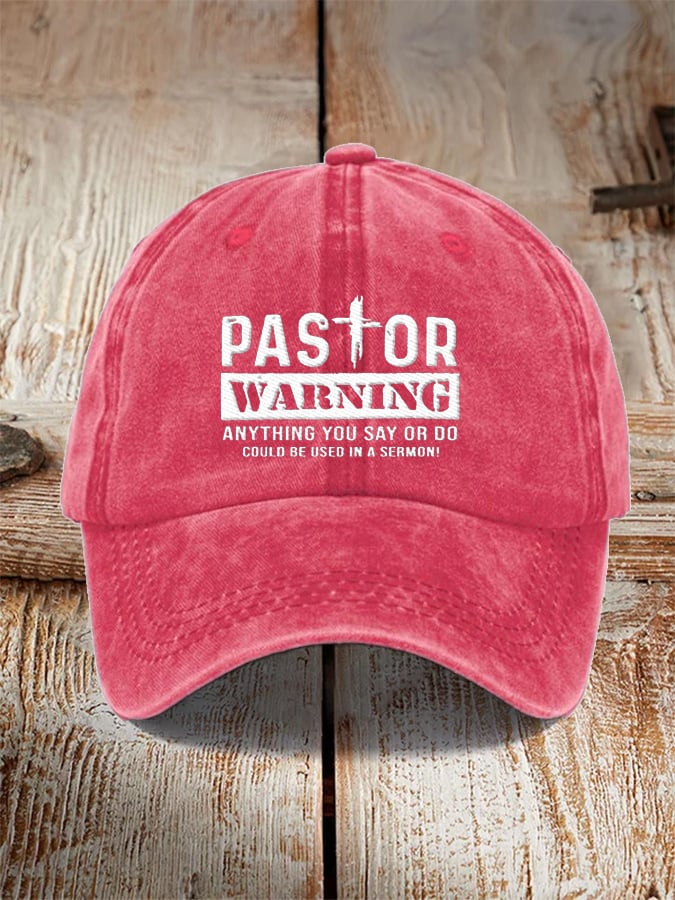 Pastor Warning Anything You Say Or Do Could Be Used In A Sermon estampado Baseball Cap