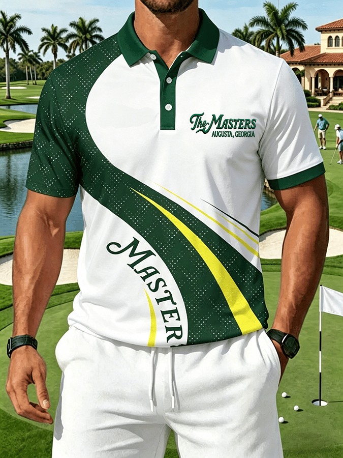 Golf estampado casual Polo para hombre