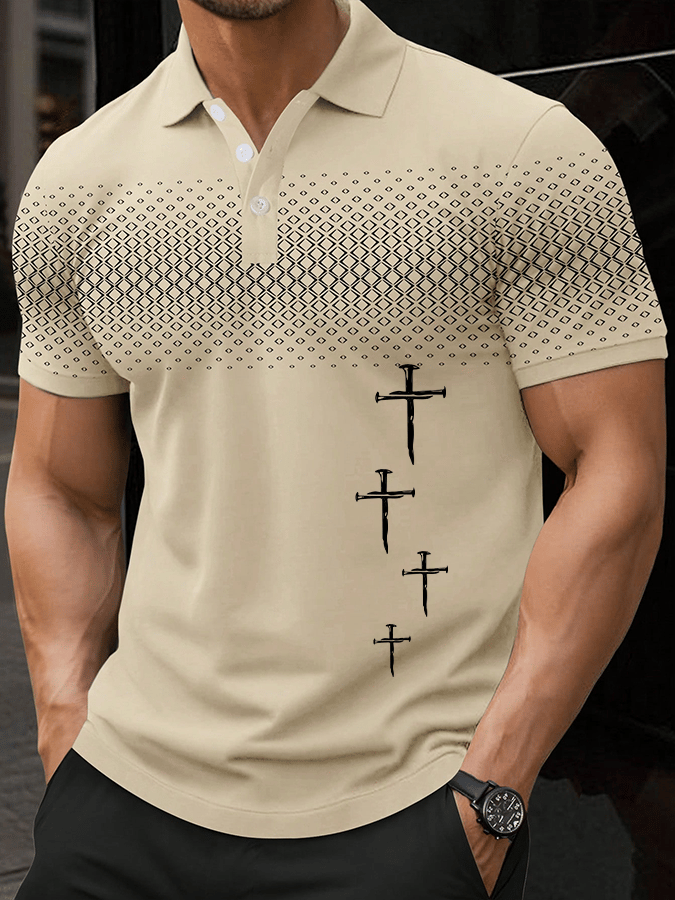 Camisa polo Faith estampado casual para hombre
