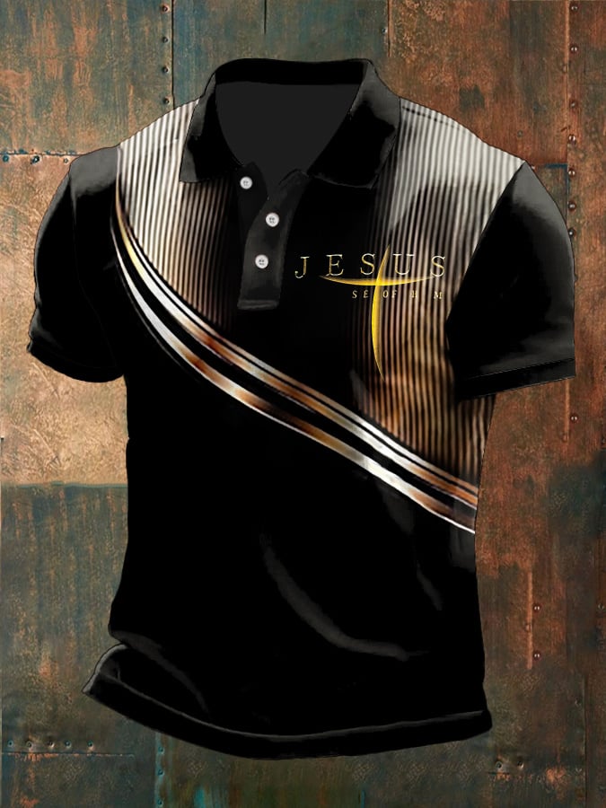 Camisa polo Faith estampado Button Design para hombre