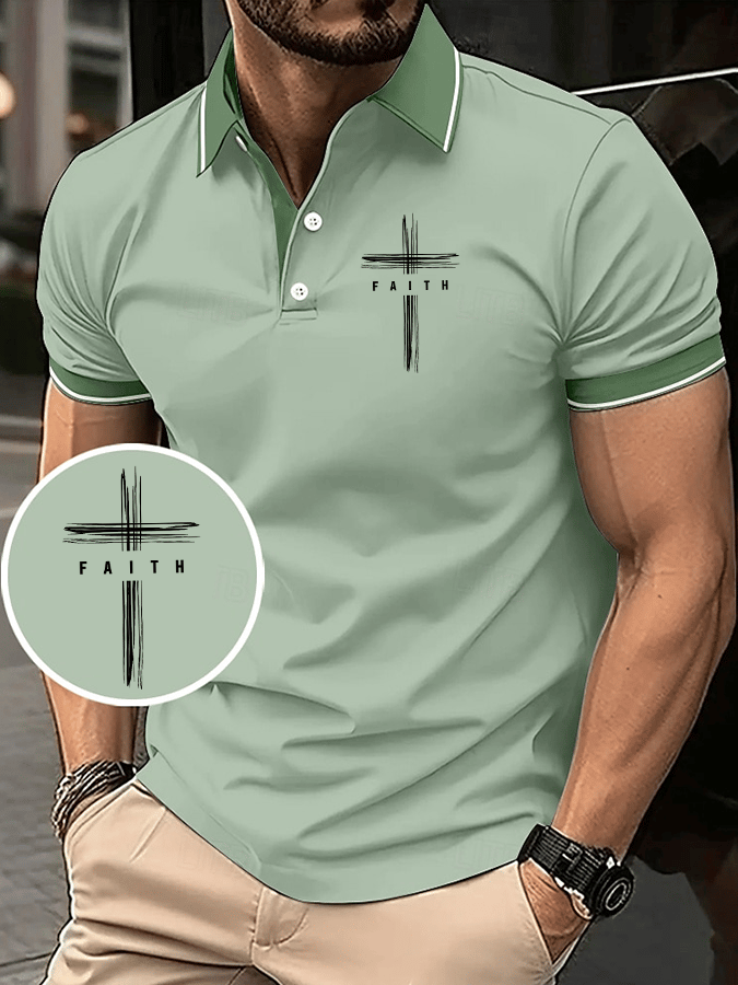 Camisa polo Faith estampado casual para hombre