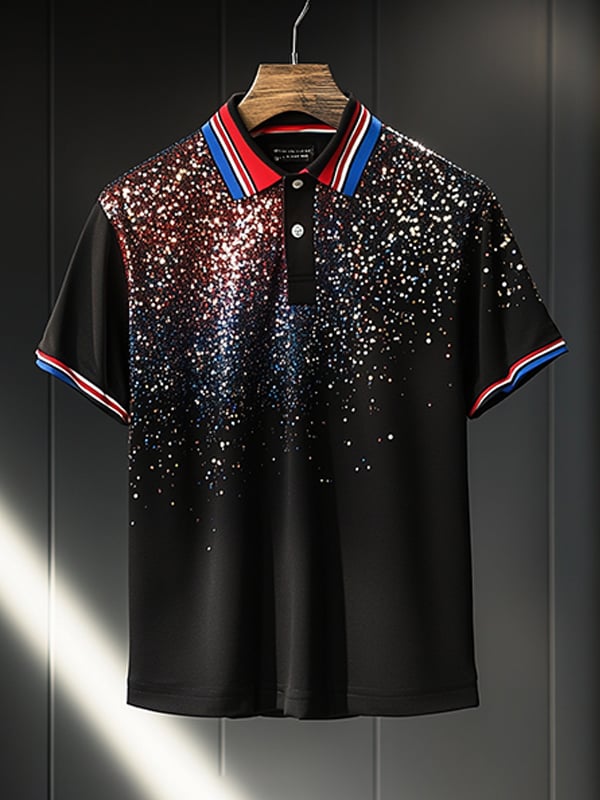Camisa polo clásico ejecutivo Logo estampado Button para hombre