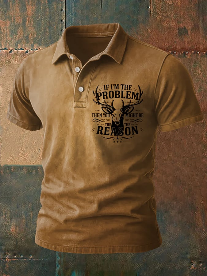 Camisa polo Western retro estampado para hombre
