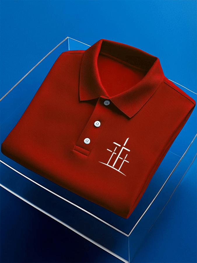 Camisa polo Faith estampado casual de manga corta para hombre