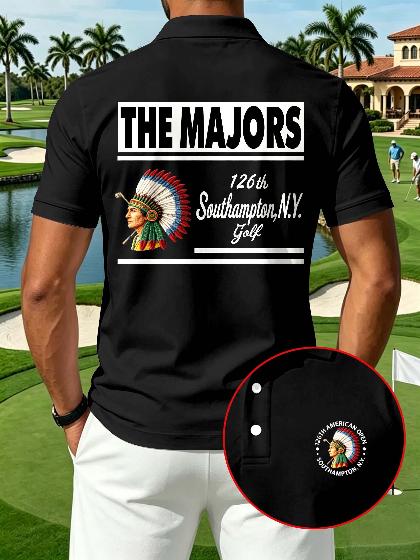 Golf Enthusiast estampado casual Polo para hombre