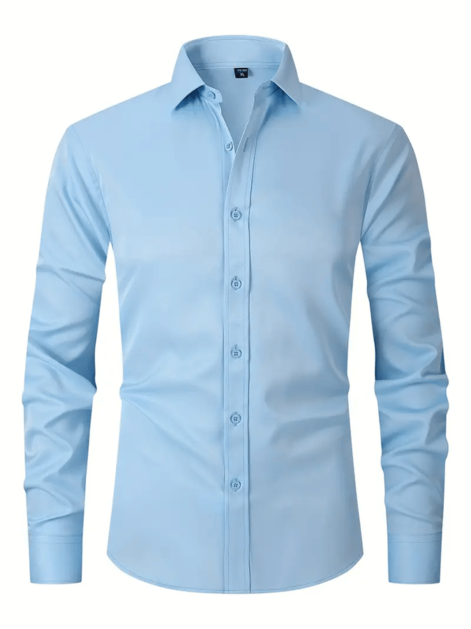 Camisa de color sólido Design ejecutivo casual para hombre