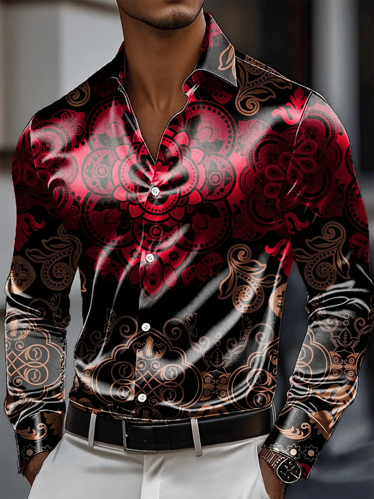 Camisa vintage de manga larga para hombre