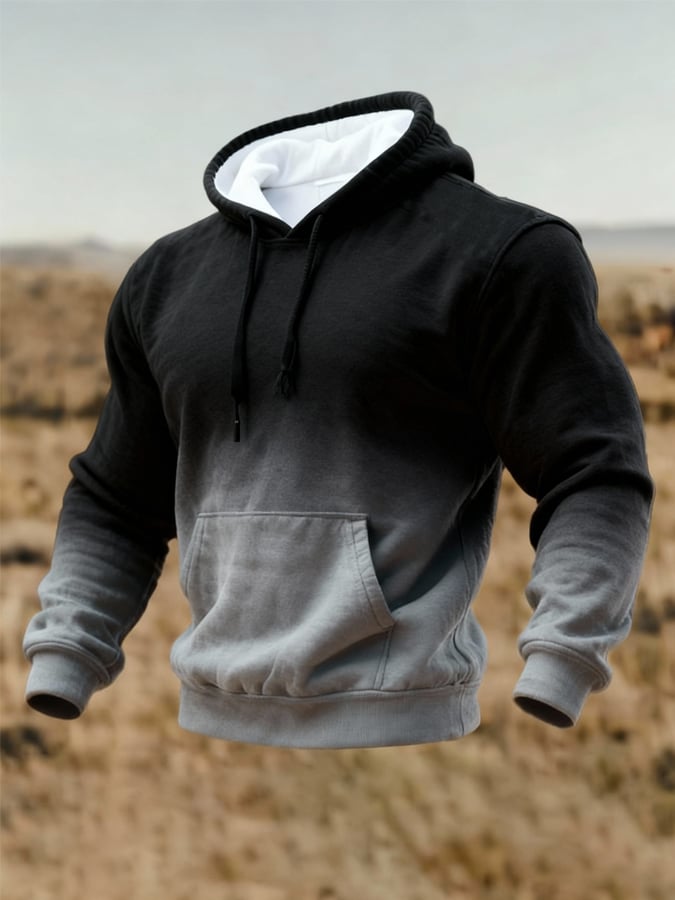 Sudadera retro degradado Hooded para hombre