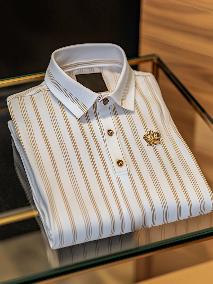 Camisa polo vintage ejecutivo de manga larga para hombre
