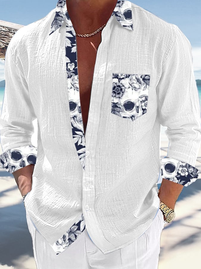 Casual Vacation Contrasting Princamiseta para hombre