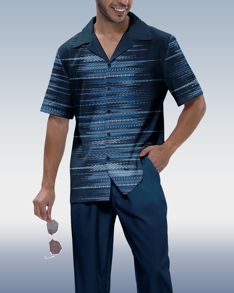 Rianmond Solid de manga corta Walking Suit 3 Colors para hombre