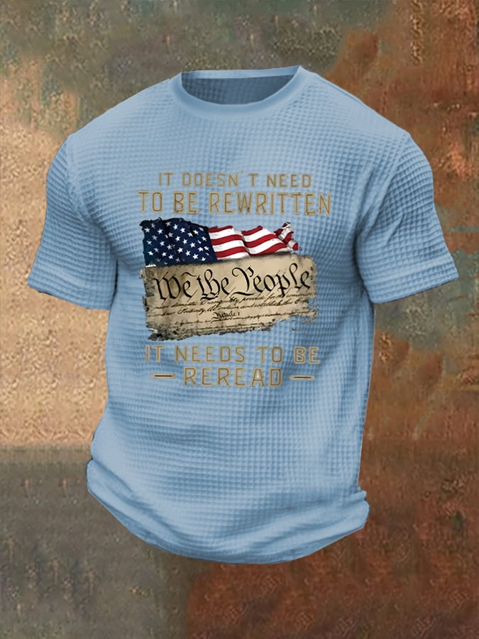 Camiseta We The People estampado casual Waffle para hombre