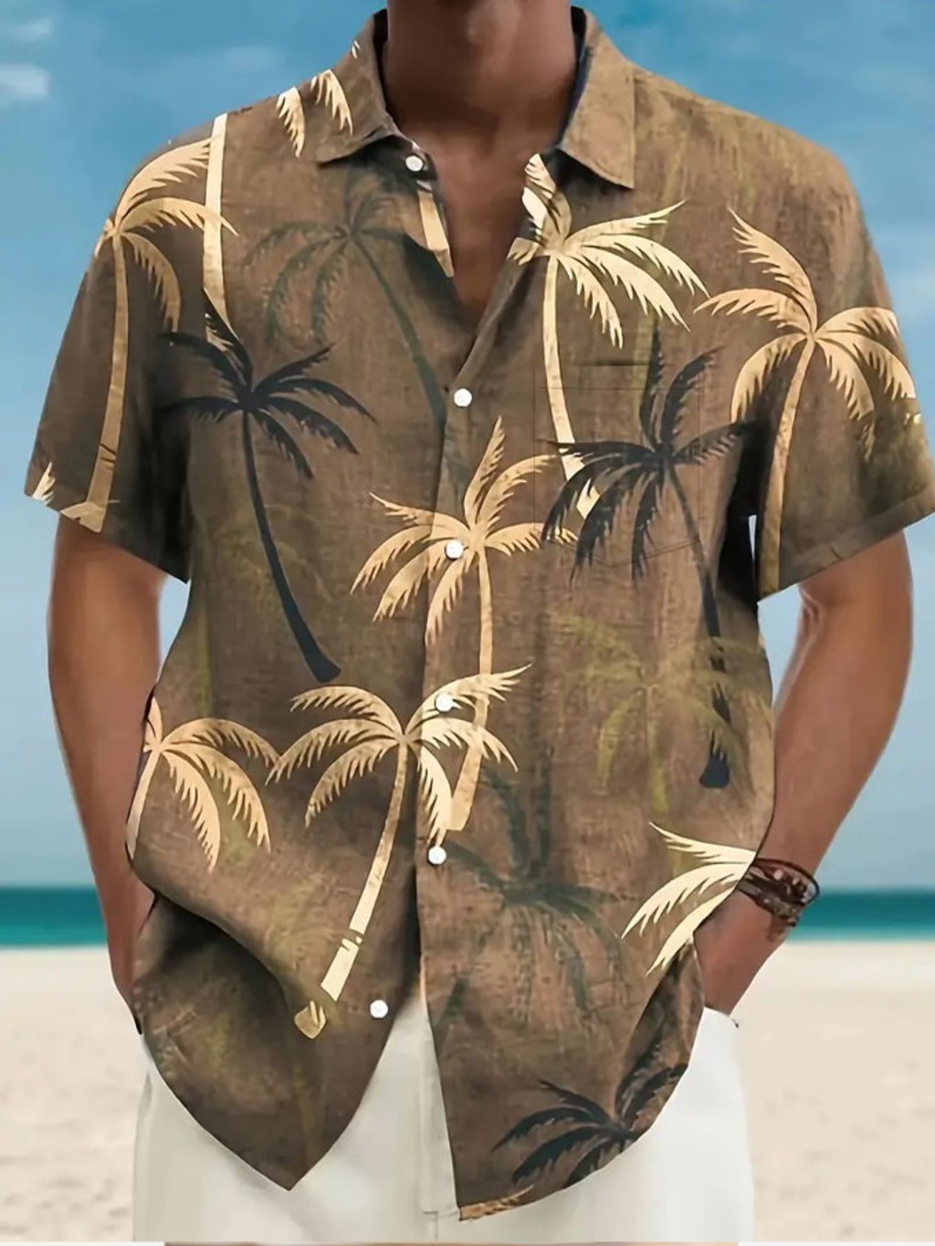Resort Style rayas Princamiseta para hombre