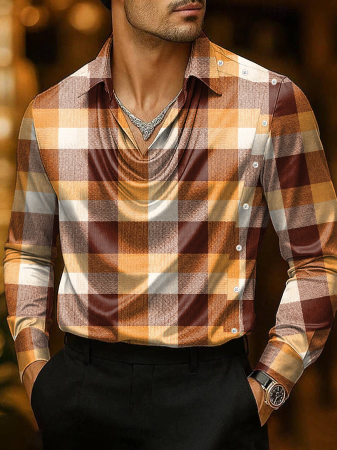 Camisa ejecutivo casual satén para hombre