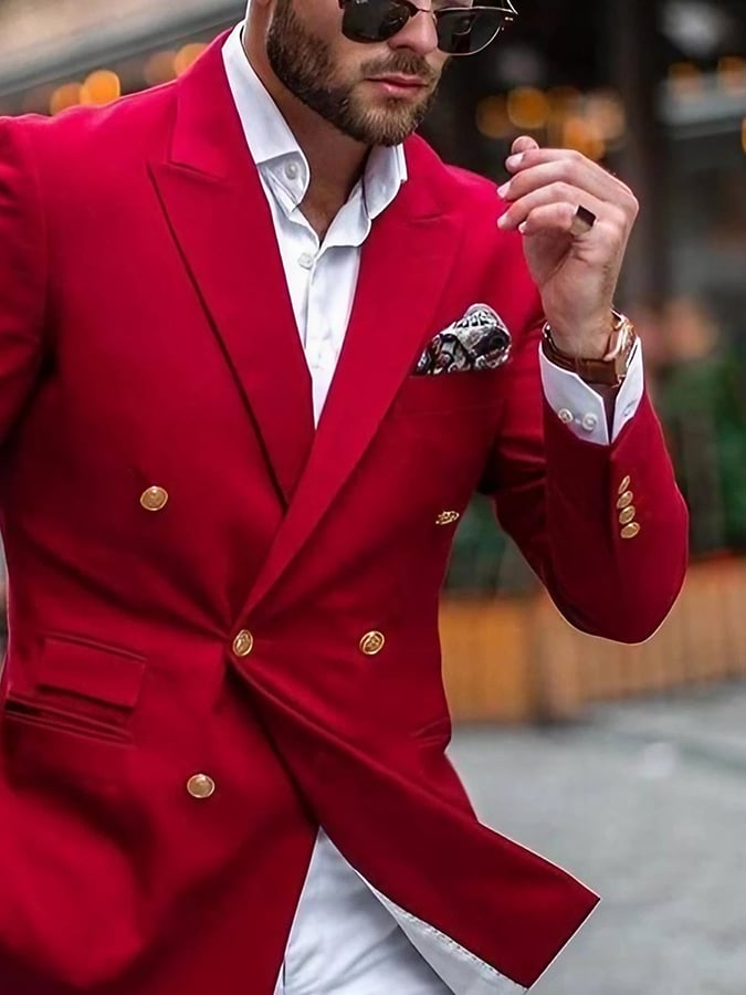 Slim Double Breasted casual Suit para hombre