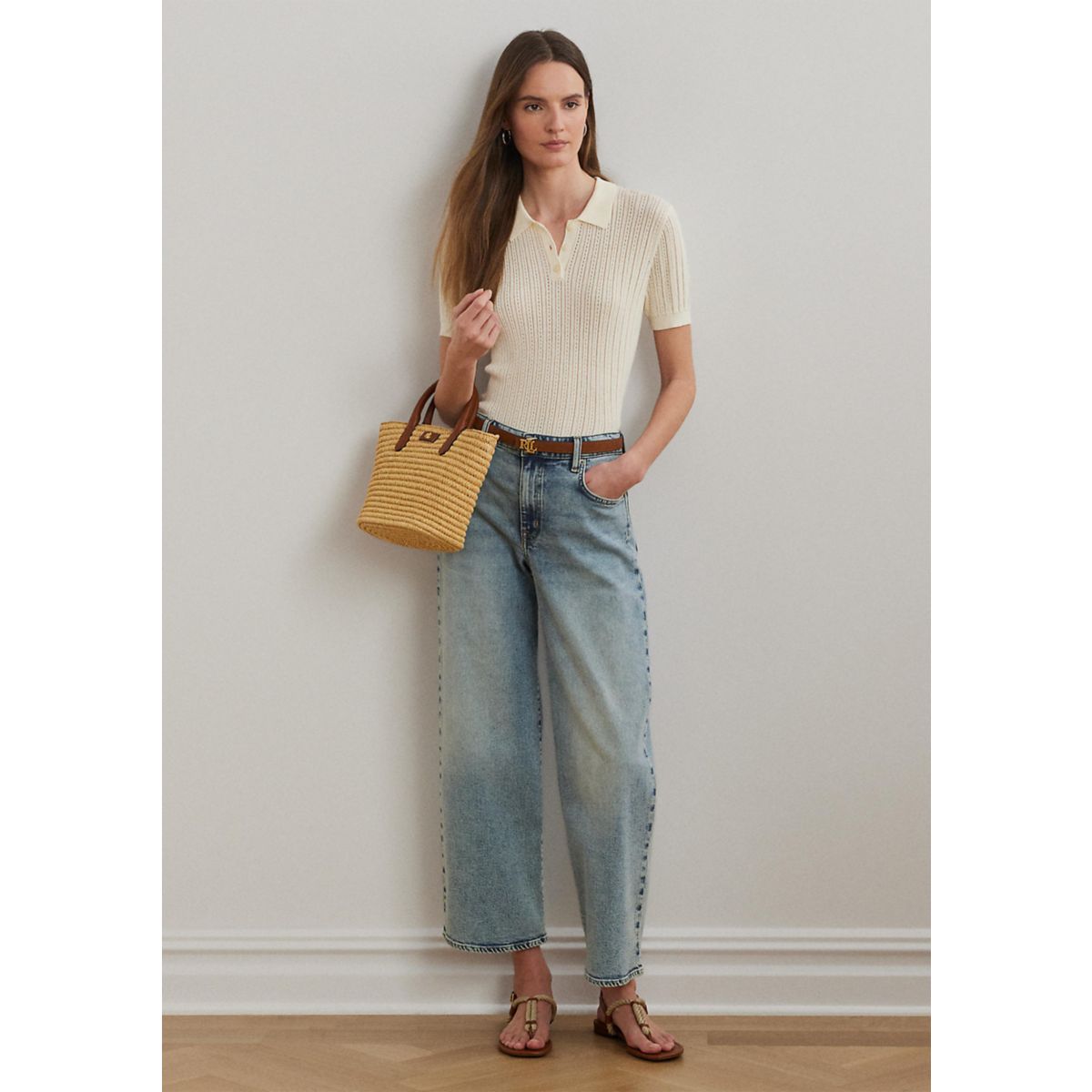 High Rise Wide Leg Cropped Jeans - 5