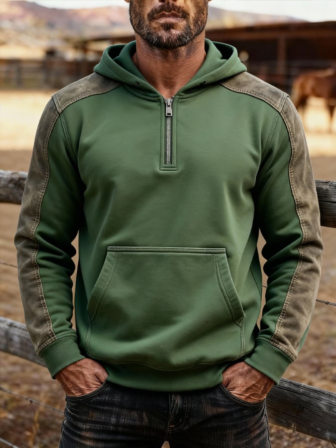 Sudadera vintage Comfortable con cierre Hooded para hombre