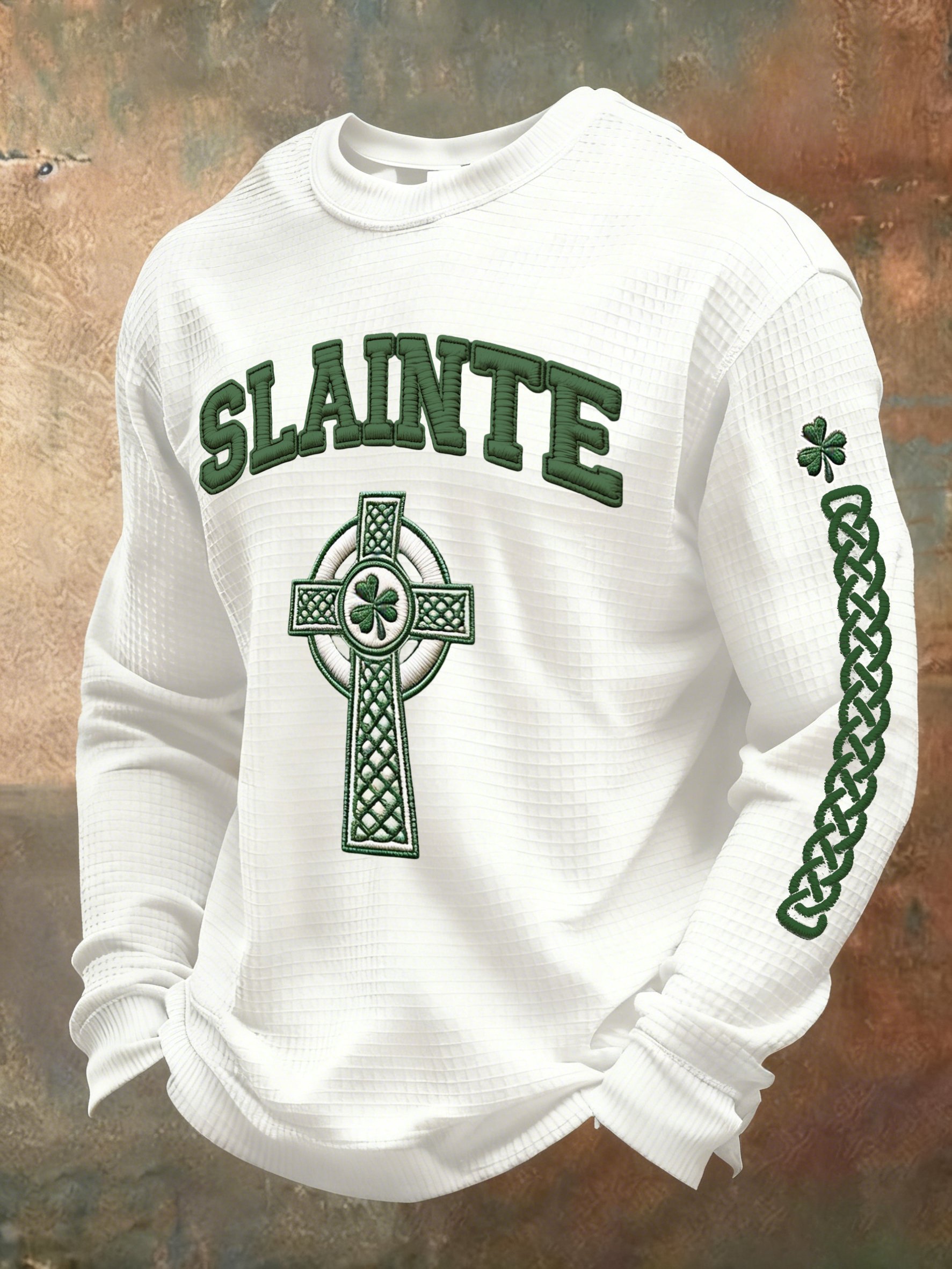 St. Patrick's Day Shamrock estampado casual Top para hombre