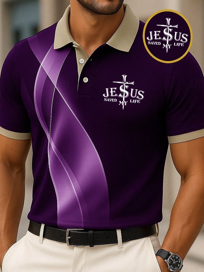 Camisa polo Faith estampado casual para hombre
