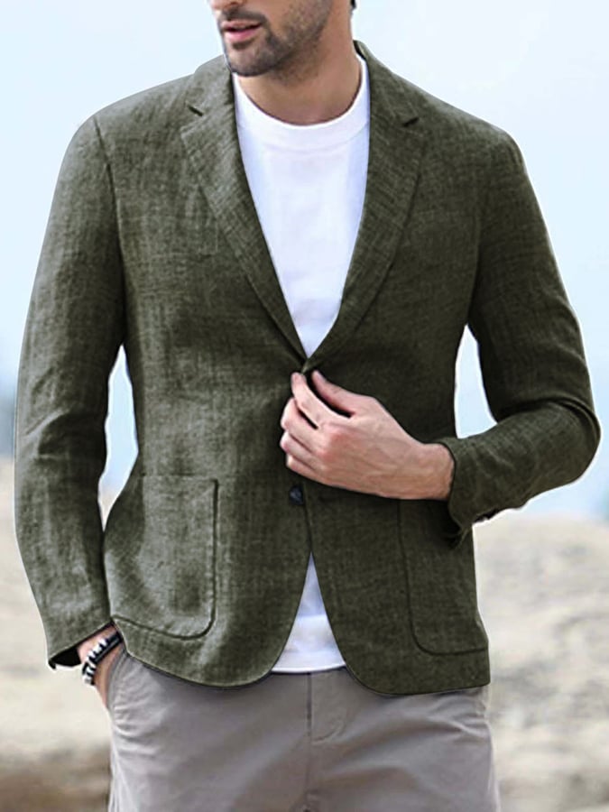 Casual One Button de manga larga casual Suit