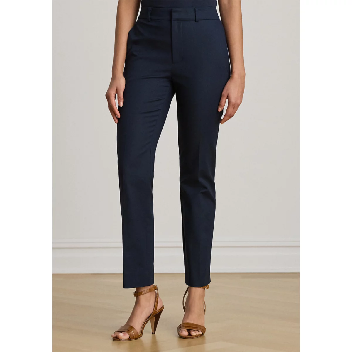 Double-Faced Cotton Slim Straight Pants - 1