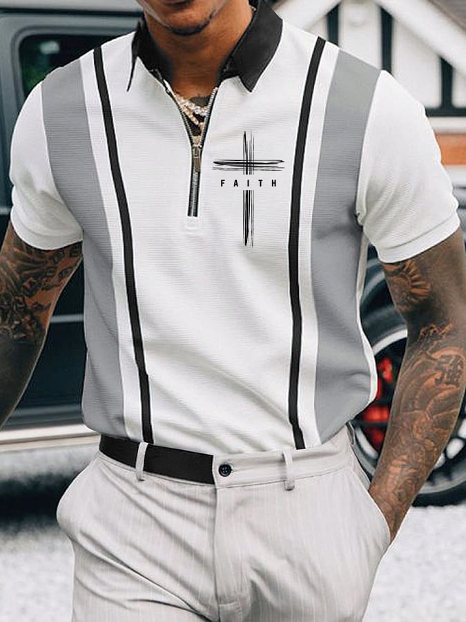 Camisa polo Faith estampado casual para hombre