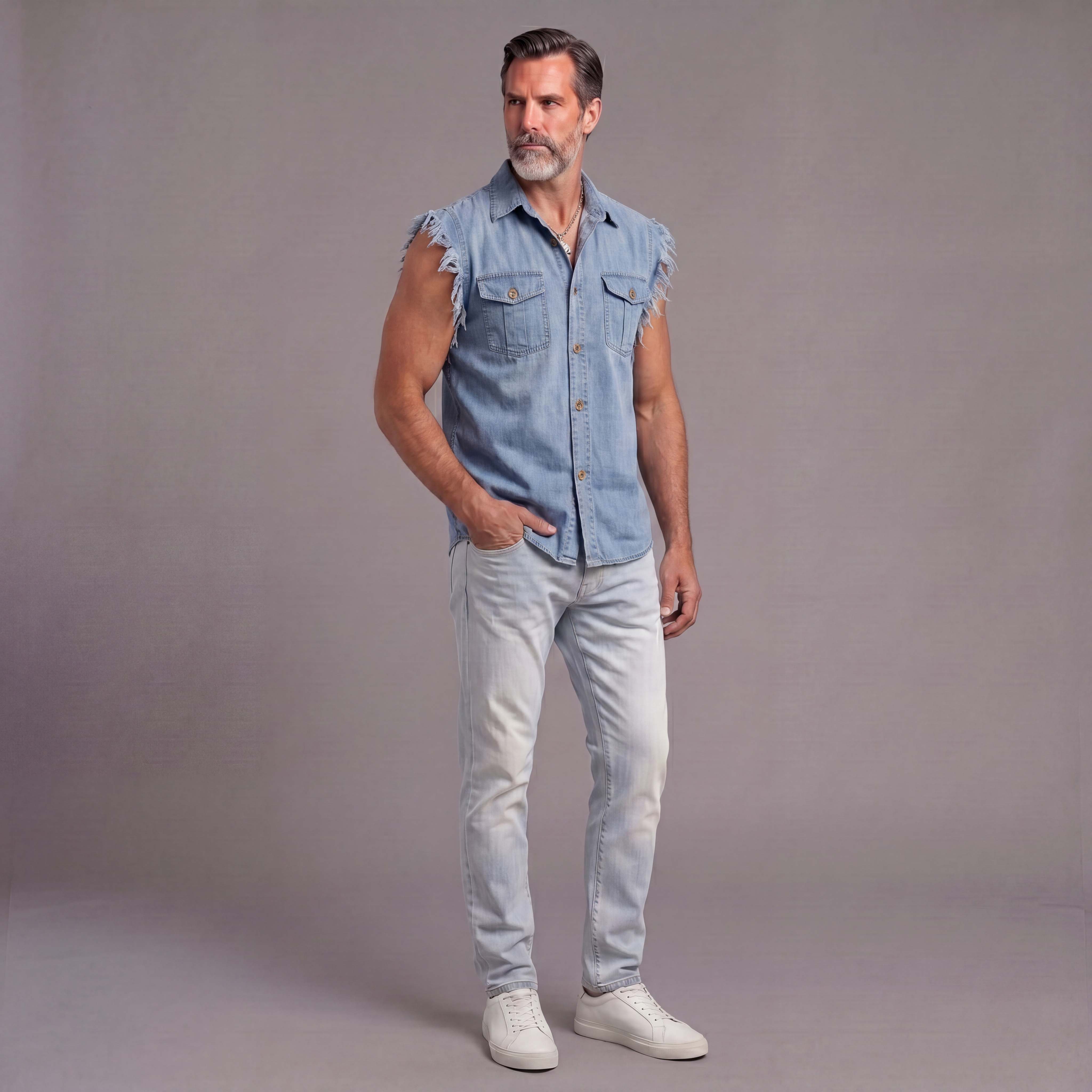 Collared Sleeveless casual Tank Top