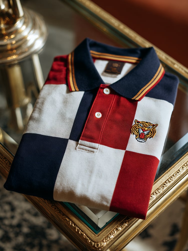 Camisa polo clásico ejecutivo Check Button de manga corta para hombre