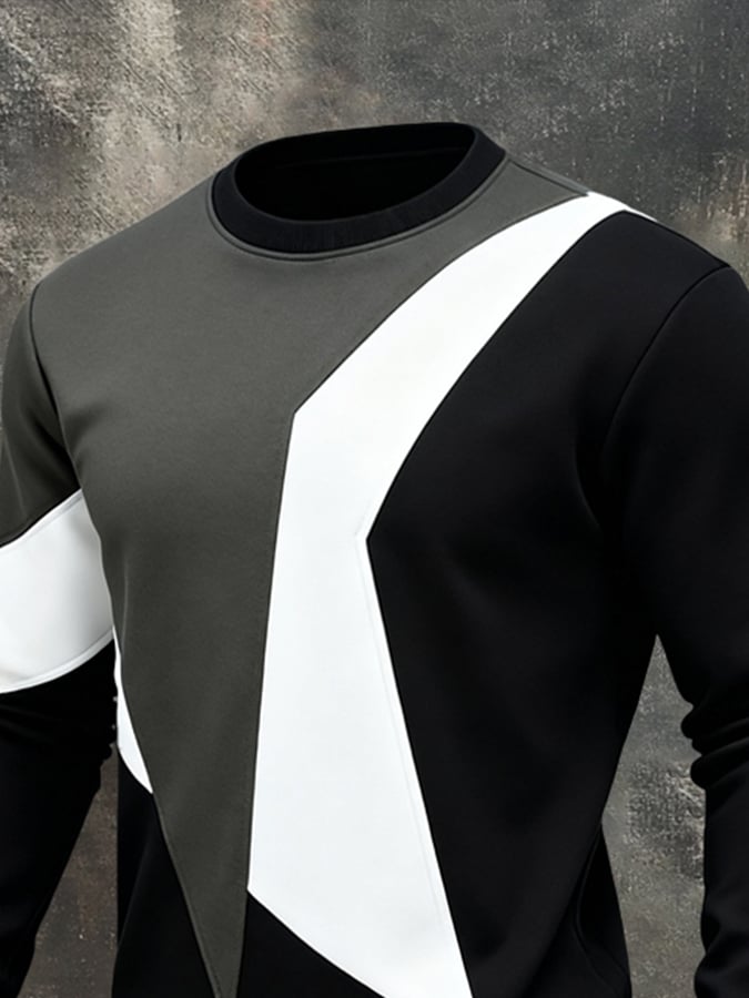 Sudadera elegantee Color-Blocked Crewneck para hombre