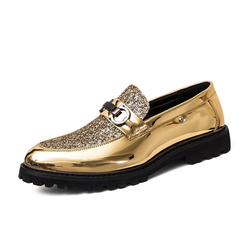 Zapatos British de moda Matching Sequin ejecutivo Dress cuero