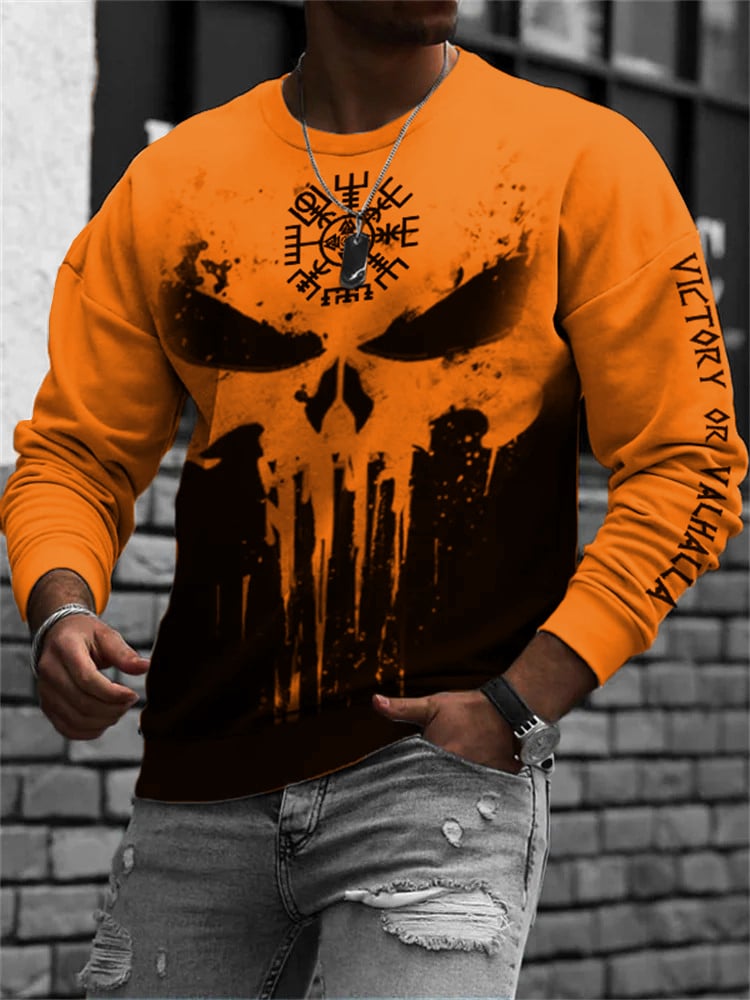 Sudadera Viking Skulls Inspired Contrast Color para hombre