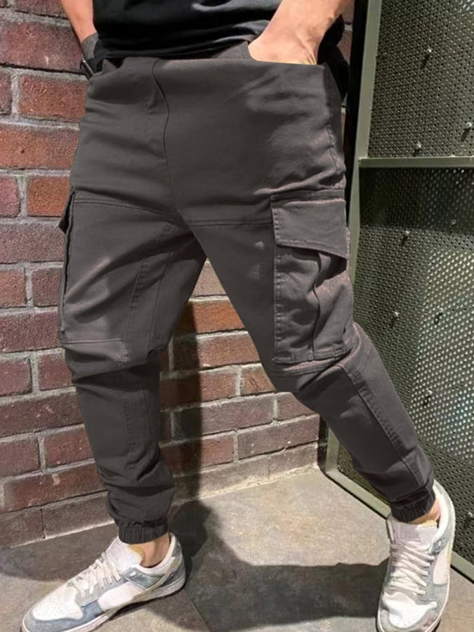 Pantalón para exterior Multi bolsillo holgado Straight Cargo casual